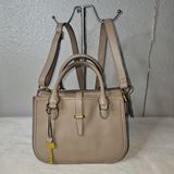 Fossil Taupe Leather Satchel