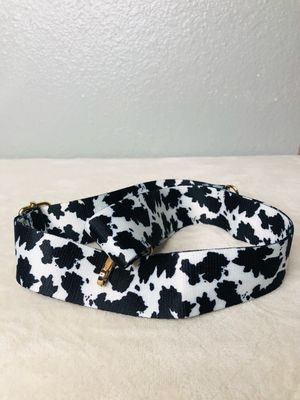 Purse Strap Black White Cow Print