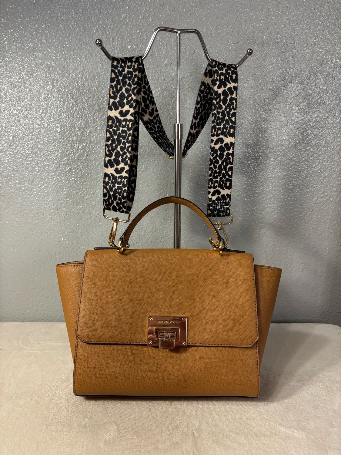Michael Kors Tina Camel Saffiano Leather Crossbody