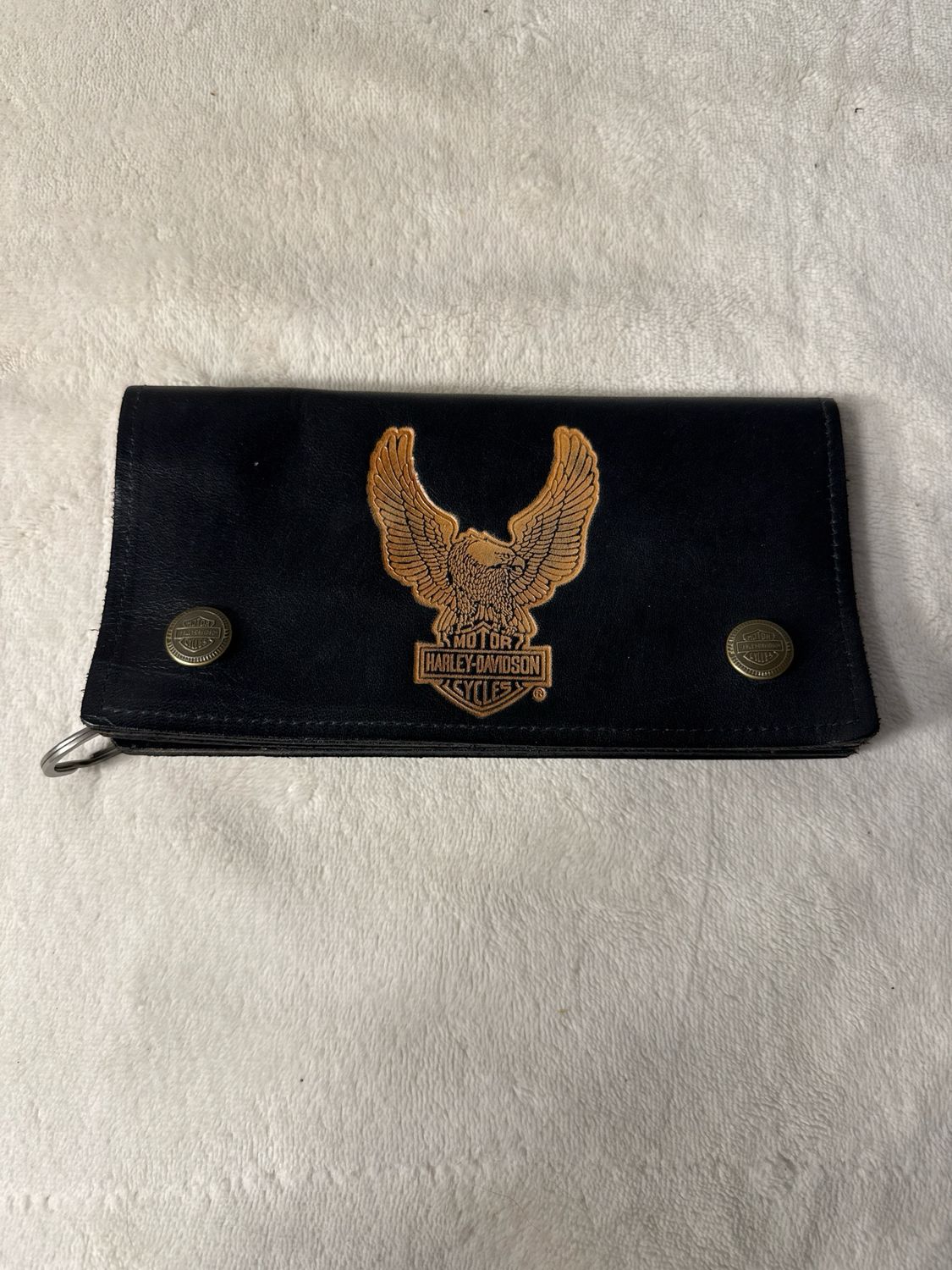 Harley Davidson Vintage Trucker Black Leather Wallet