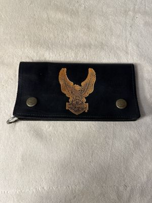 Harley Davidson Vintage Trucker Black Leather Wallet
