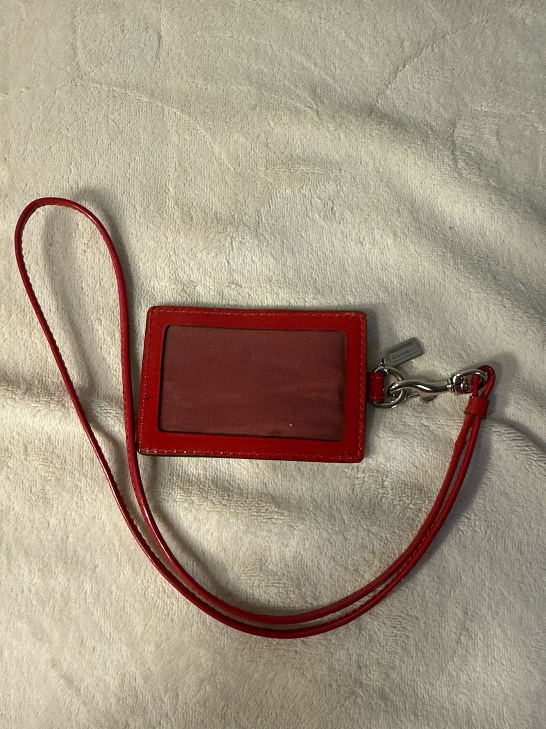 Coach Red Patent Leather Monkey I.D. Lanyard