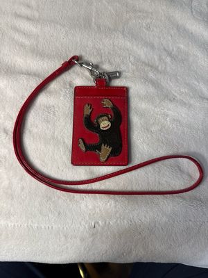 Coach Red Patent Leather Monkey I.D. Lanyard