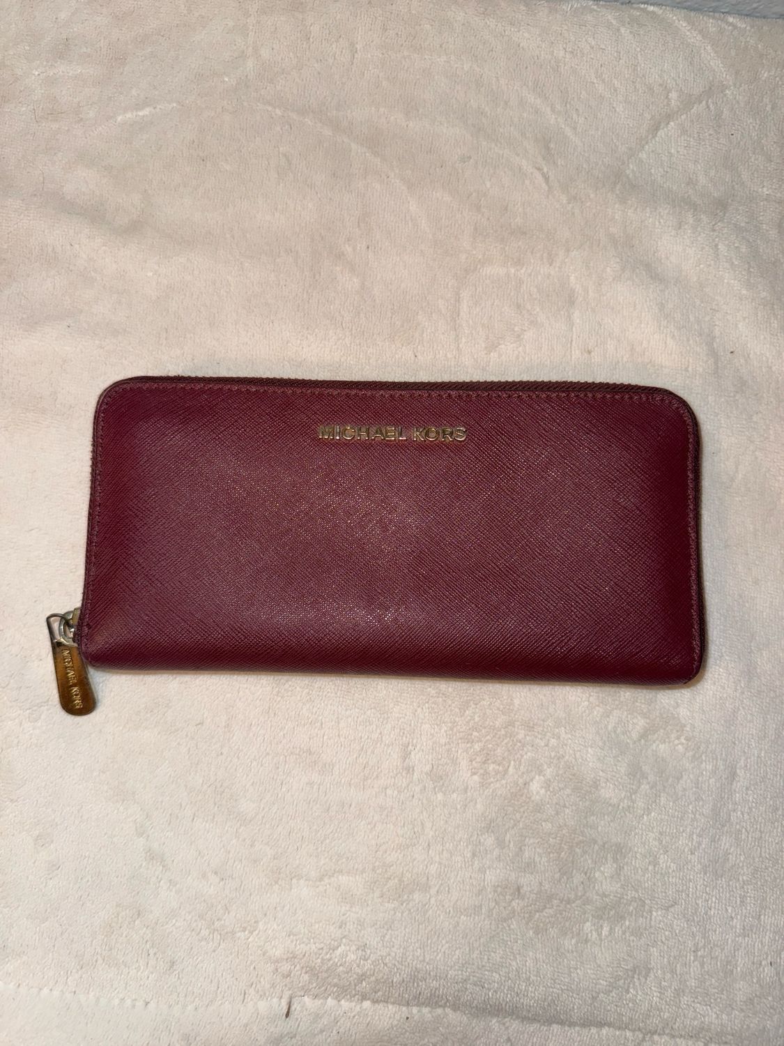 Michael Kors Burgundy Saffiano Leather Wallet
