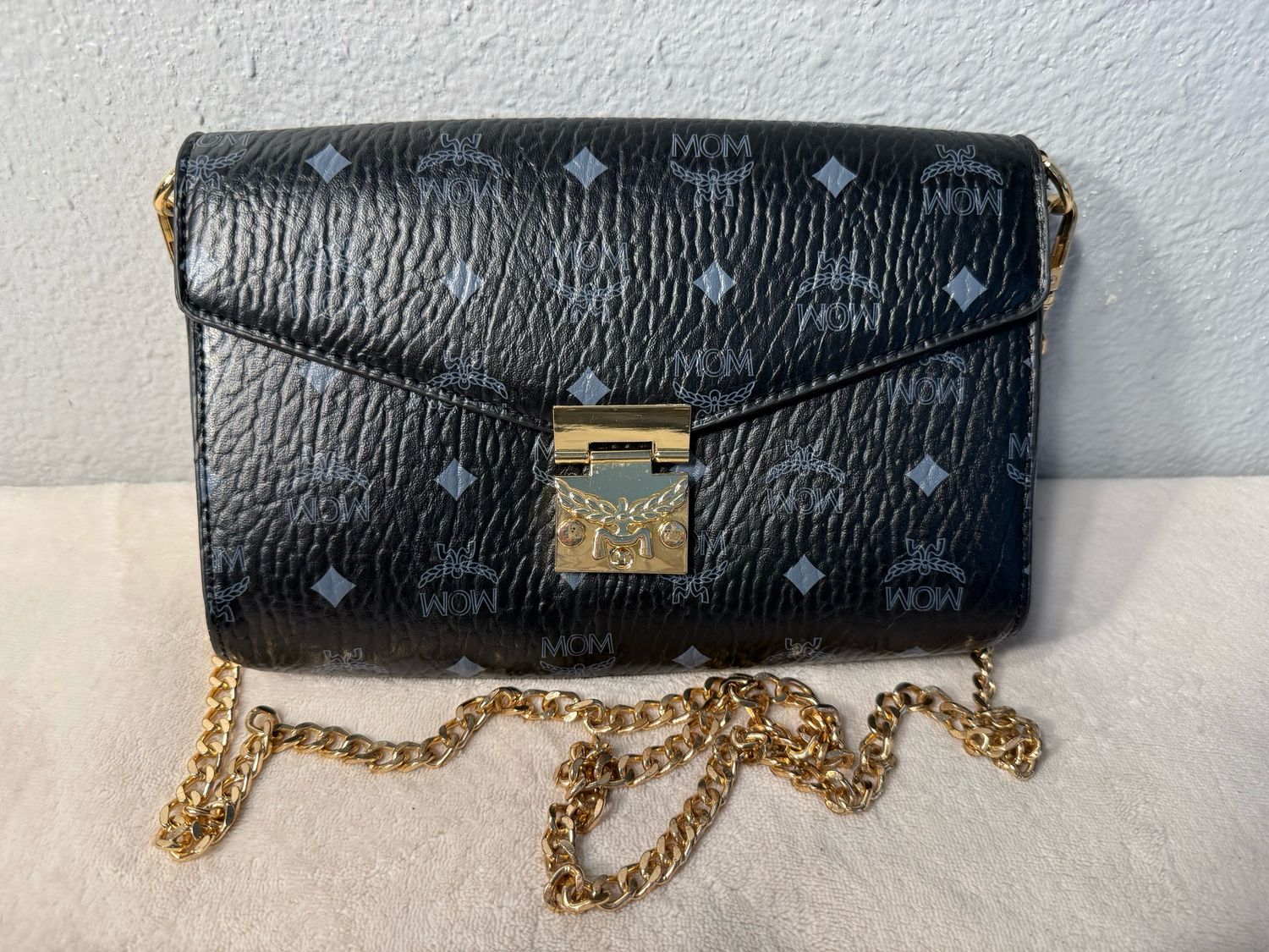 “MCM” Inspired Black PU Leather Crossbody