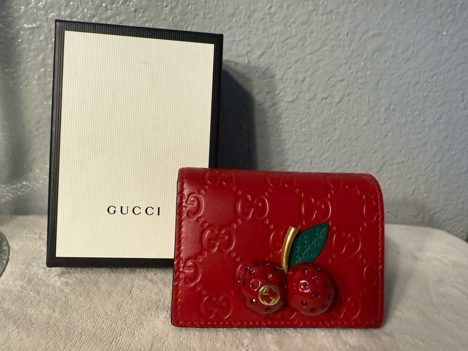 AUTHENTIC Gucci Red Leather Compact Wallet