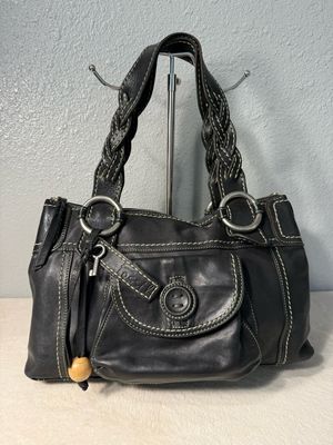 Fossil Vintage Black Leather Tote