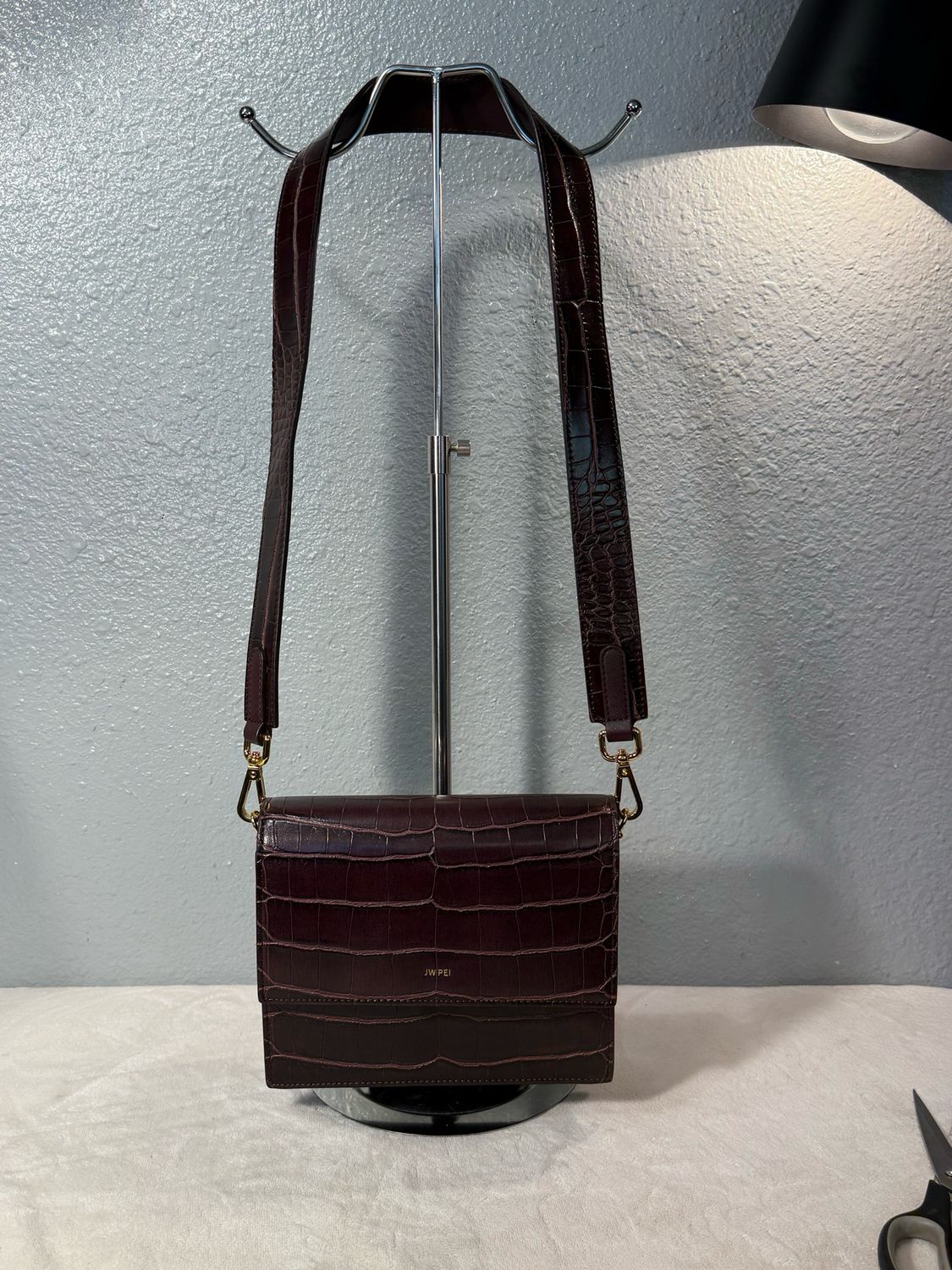 JW PEI Burgundy Crock Embossed Vegan Leather Purse (NWOT)