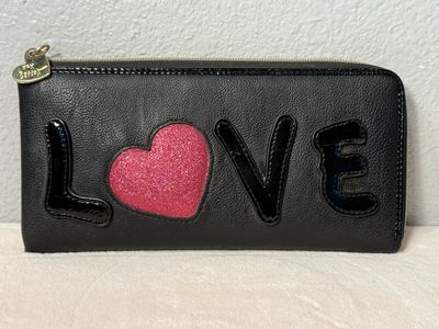 BETSEY Johnson Black PU Leather Clutch Wallet