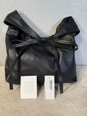 Reformation Europe Black Leather Bow Shoulder Bag (NWT)