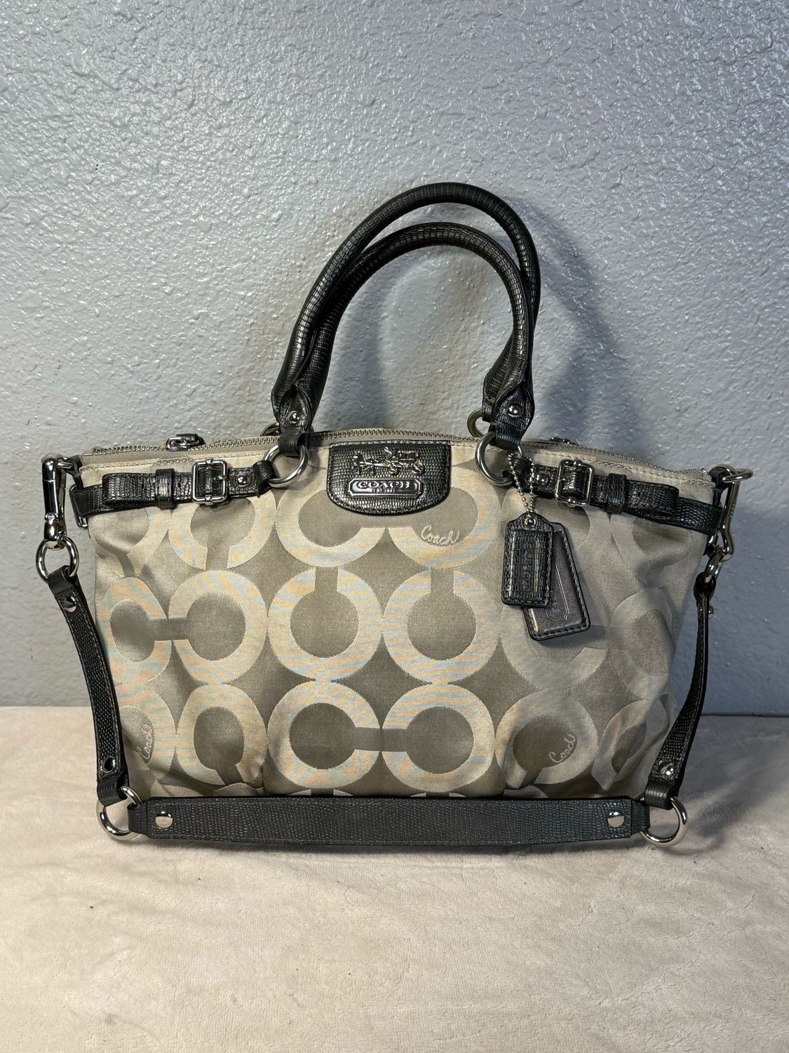 Coach Taupe Optic Satchel