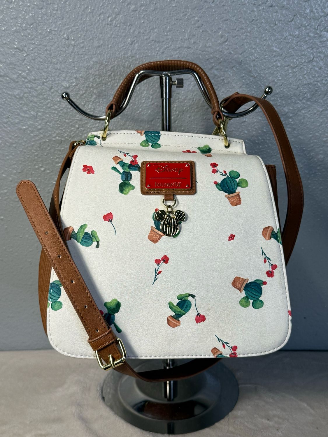 Loungefly Cactus Mickey Mouse Crossbody Backpack