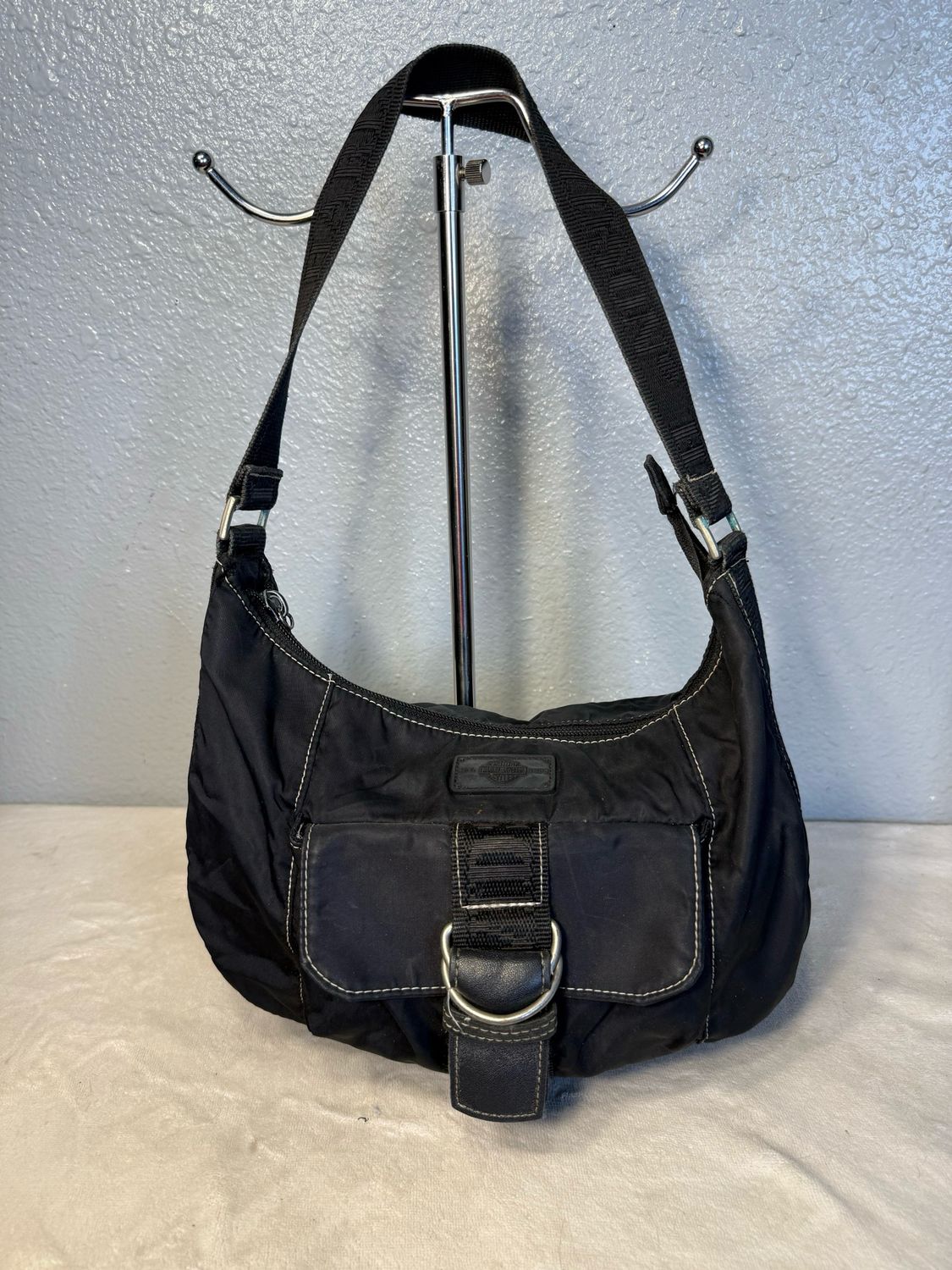 Harley Davidson Black Nylon Hobo