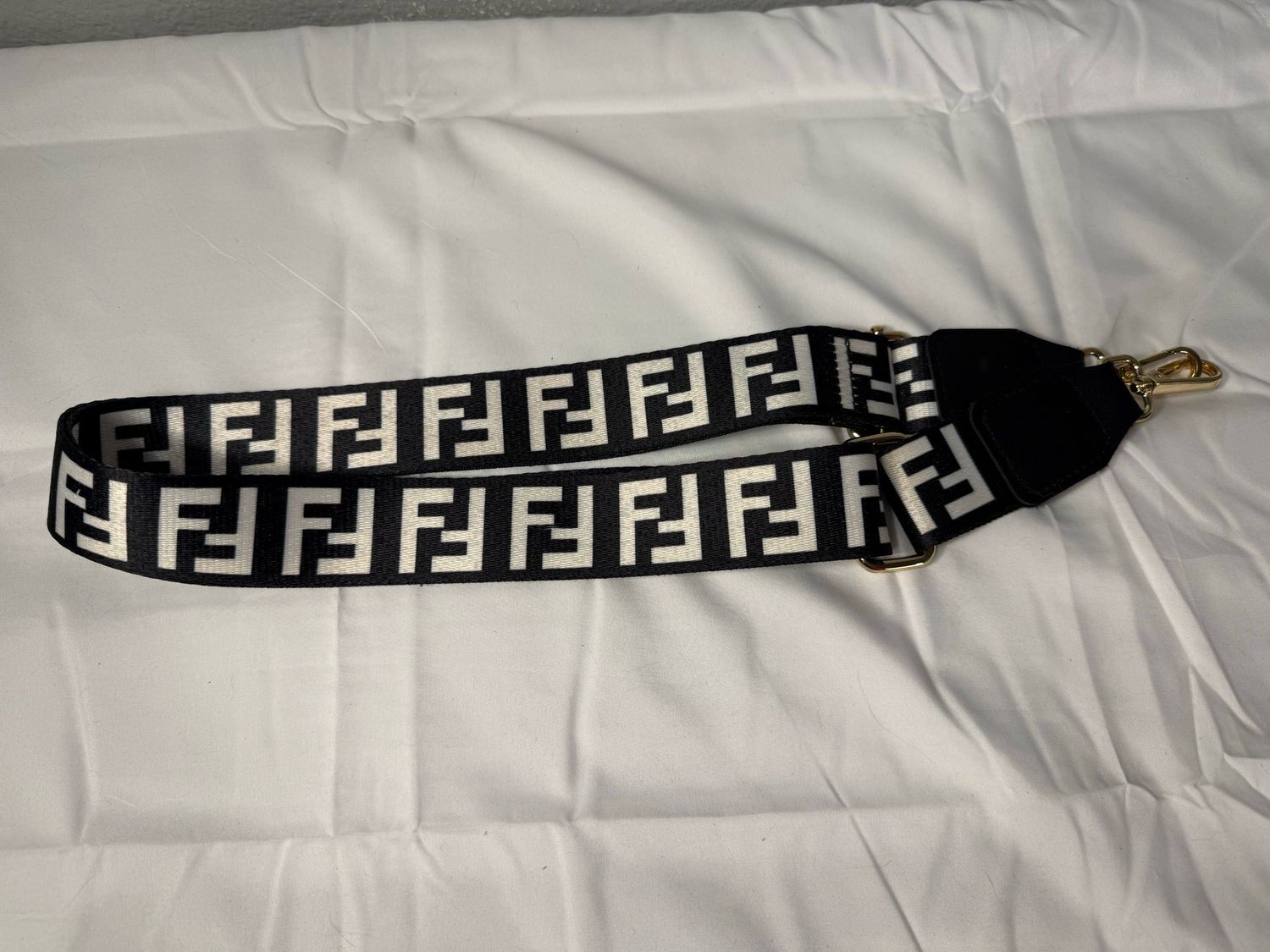 FENDI Inspired Black And While Adjustable Purse Strap NWOT
