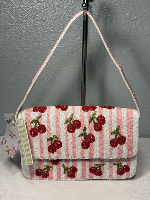Viral Hand Beaded Cherry 🍒 Shoulder Bag NWT