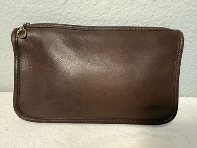 Coach Vintage Brown Leather Zip Pouch