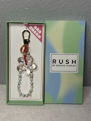 Rush Clear Flower Purse Charm NIB