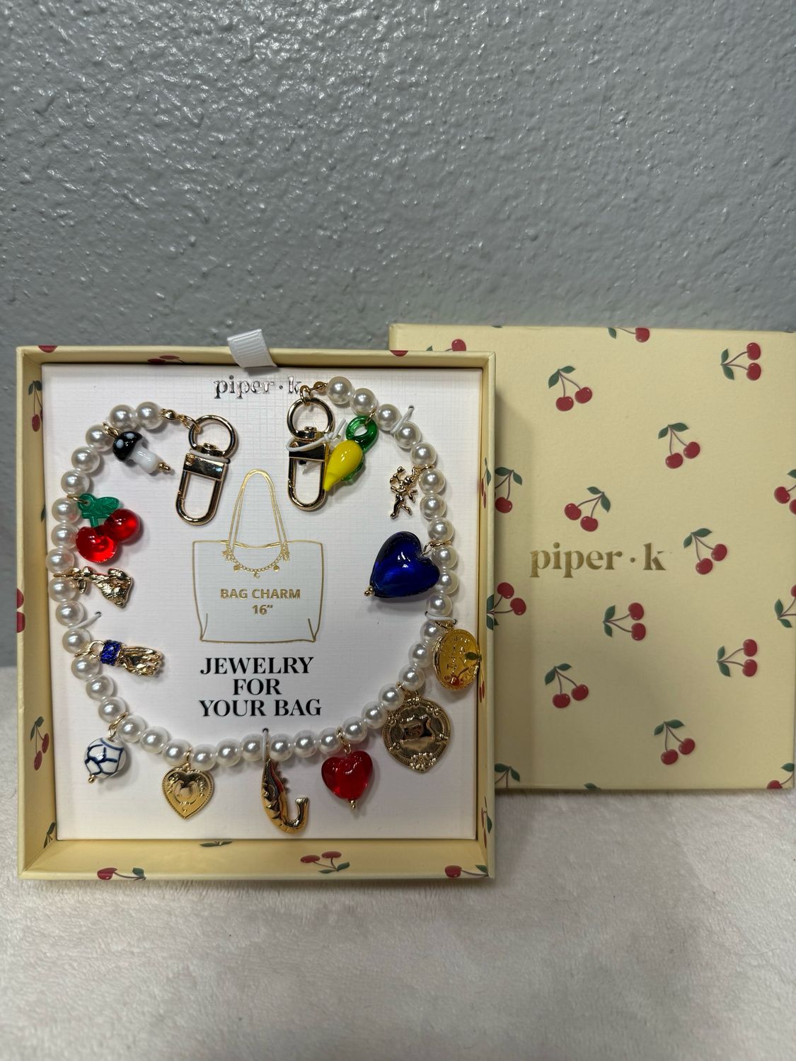 Piper K 16” Multi Charm Purse Jewelry NIB!