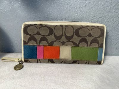Coach Vintage Signature Multicolor Stripe Wallet