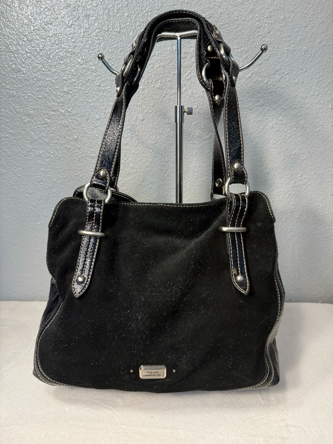 The SAK Vintage Black Suede Leather Shoulder Bag
