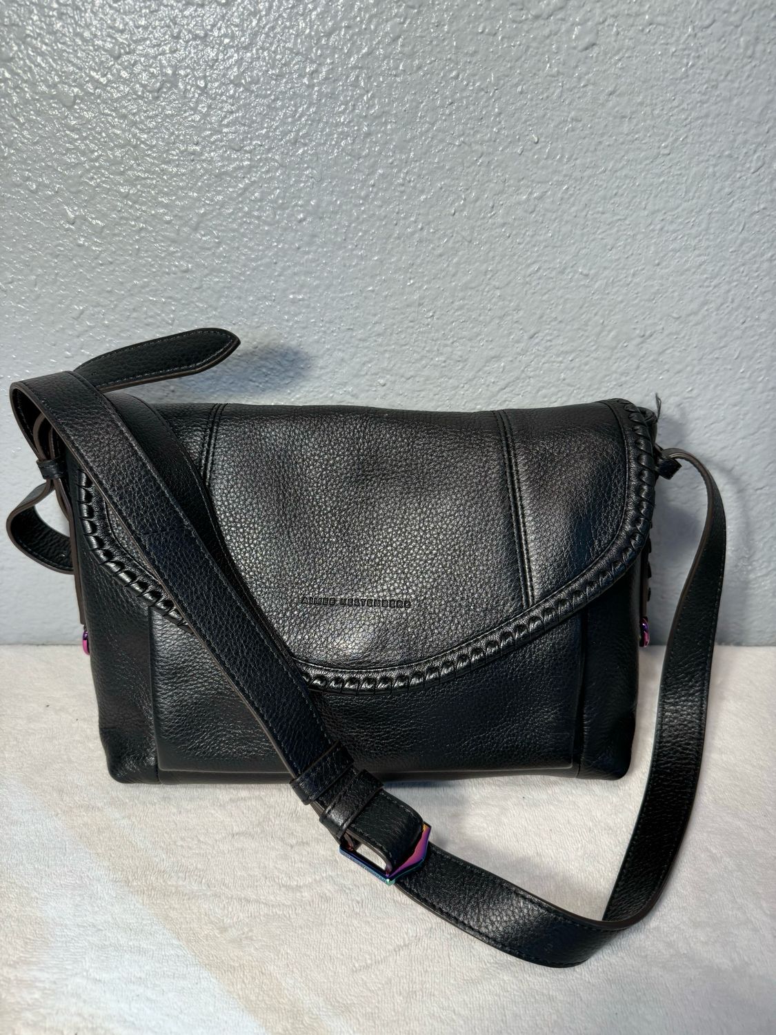 Aimee Kestenberg Black Leather Oil slick Crossbody NWOT!