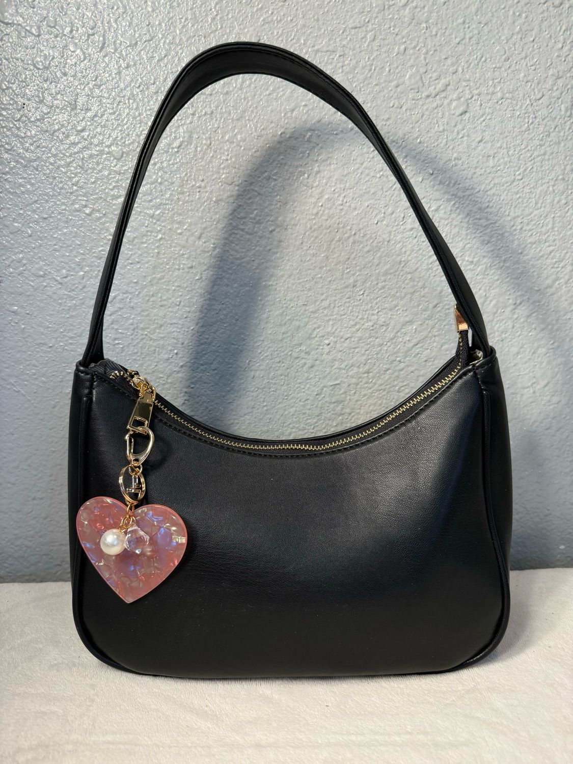 Unbranded Vegan Black Leather Y2K Shoulder Bag CHARM SOLD SEPARATELY