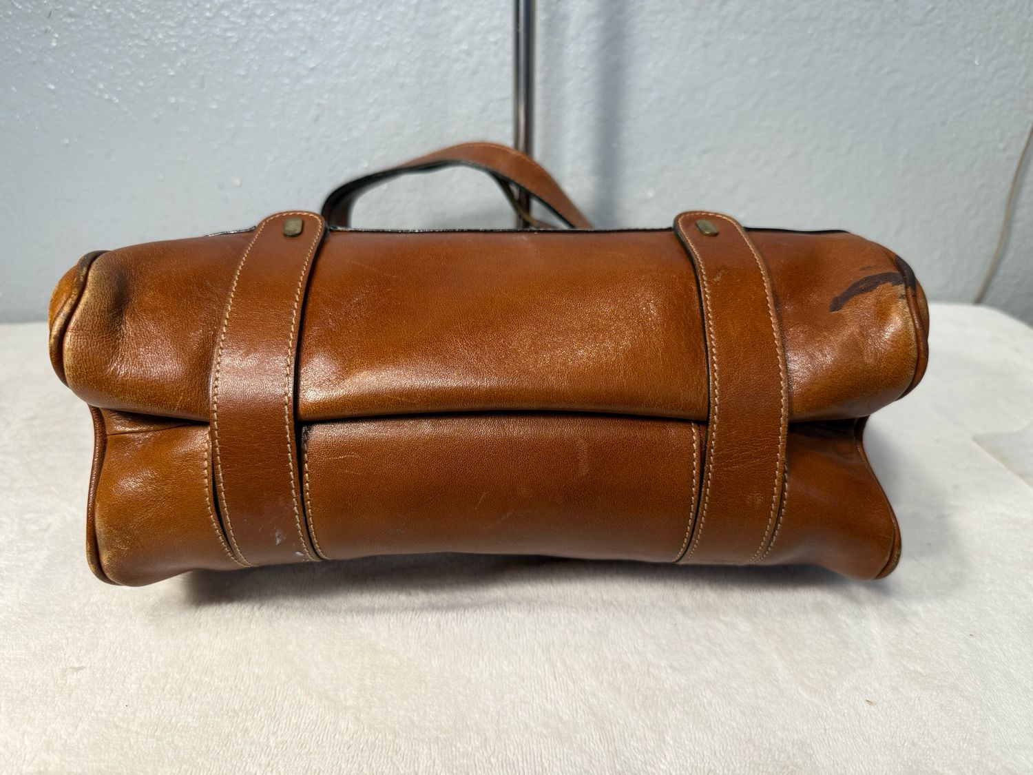 Etienne Aigner Vintage Brown Leather Framed Handbag On ETSY $225