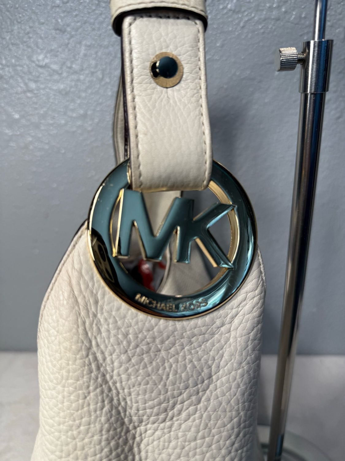 Michael Kors Vanilla Leather Fulton Hobo Bag