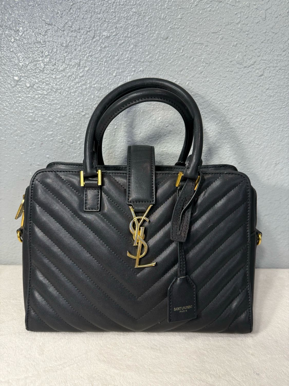 Yes Saint Laurent Inspired Black Genuine Leather Satchel