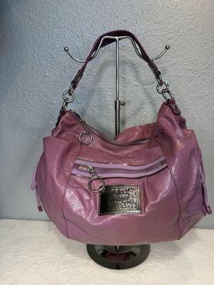 Coach Poppy Purple Patent Leather Shoulder Bag