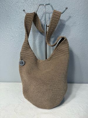 The SAK Taupe Crochet Crossbody-Shoulder Bag