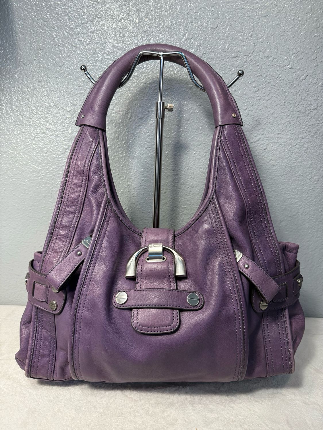 B Makowski, Very Rare Lavender Leather Hobo Bag