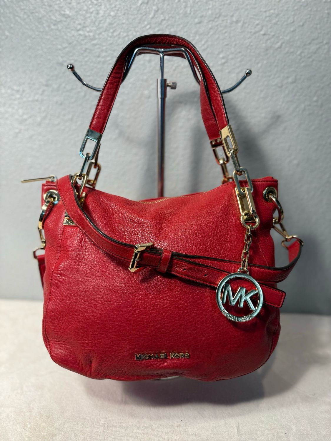 Michael Kors Cherry Red Leather Satchel