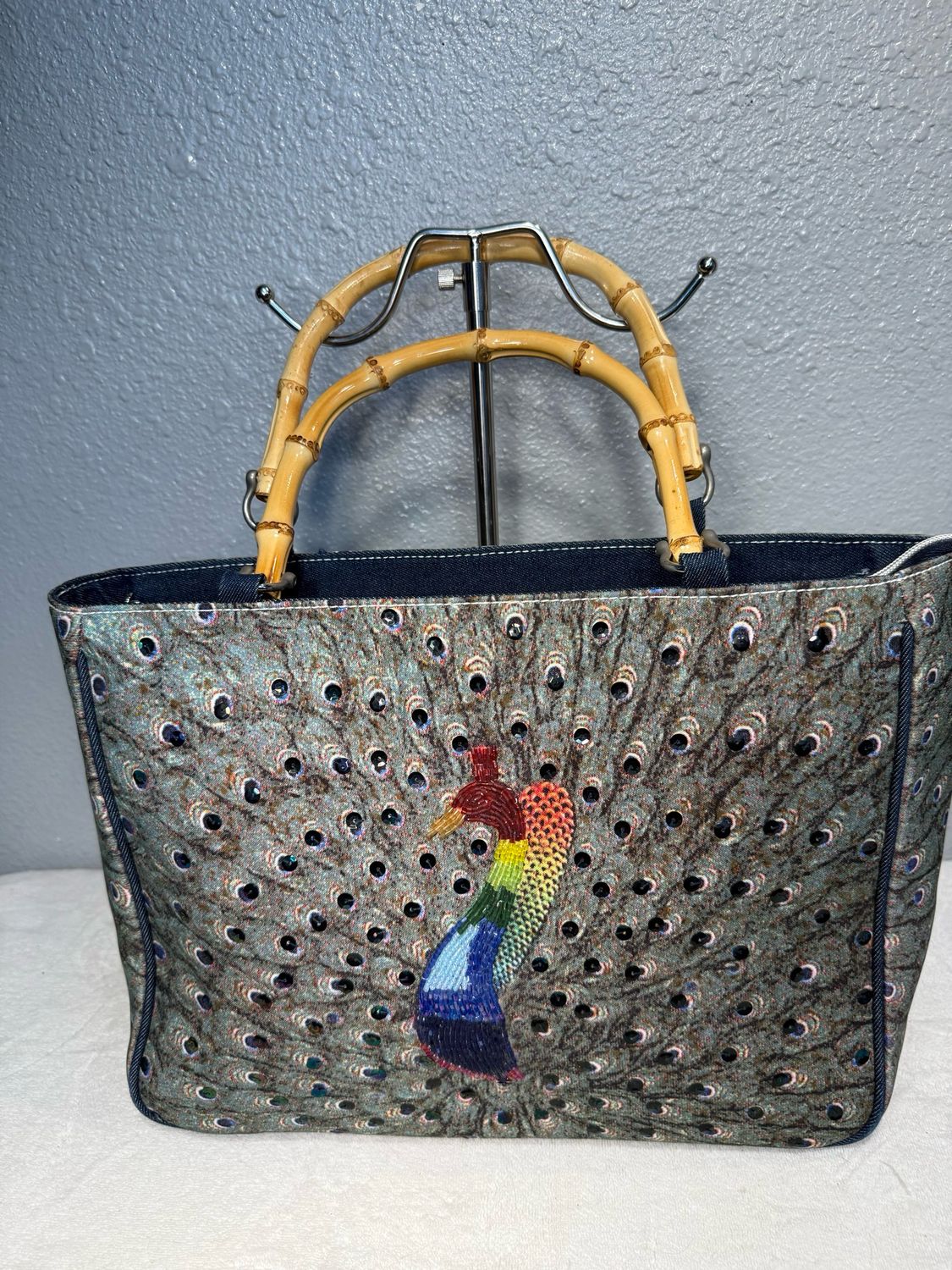 Far Nine Canvas Sequins Bag NWOT!