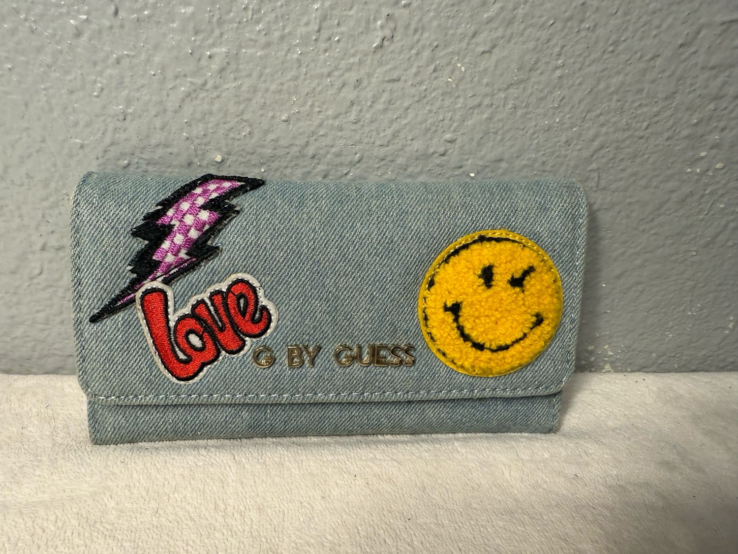 G By Guess Denim And Patches Vintage Wallet