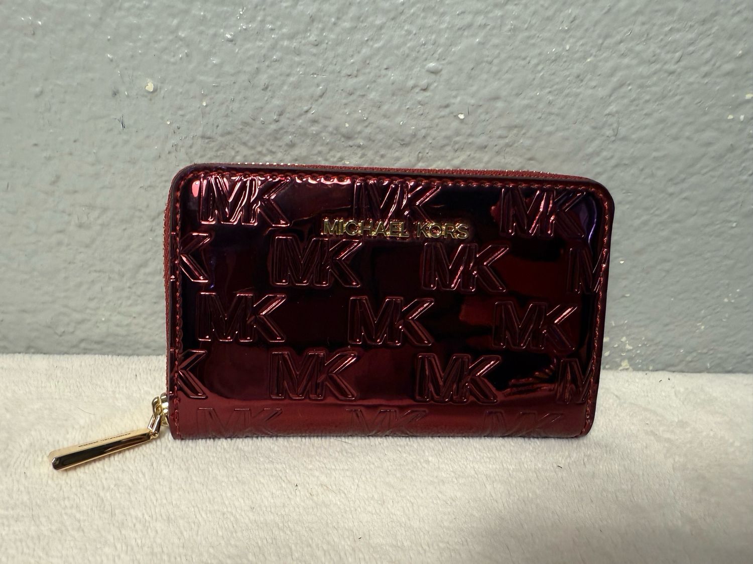 Michael Kors Burgundy, Embossed, Compact Wallet NWOT!