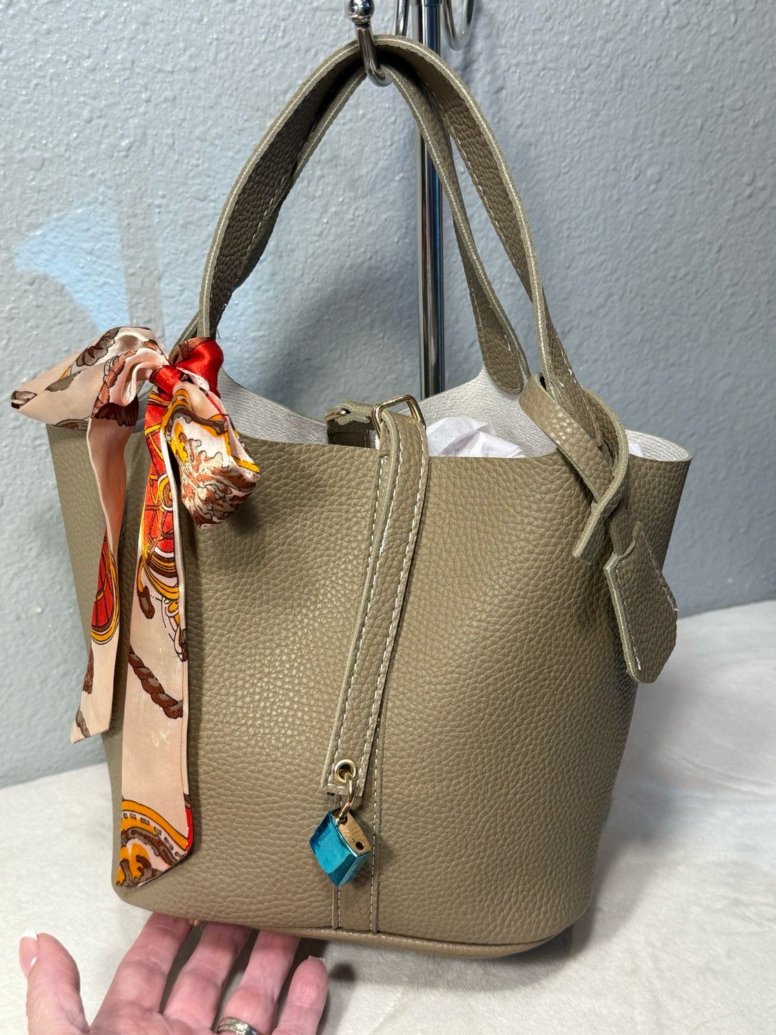 Hermes Picotin 18 Inspired Handbag And Twilly NWOT!