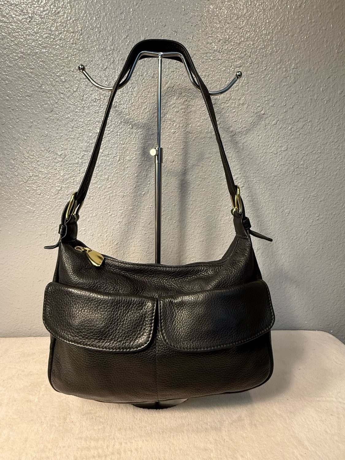 Libaire USA Vintage Black Leather Shoulder Bag NWOT!