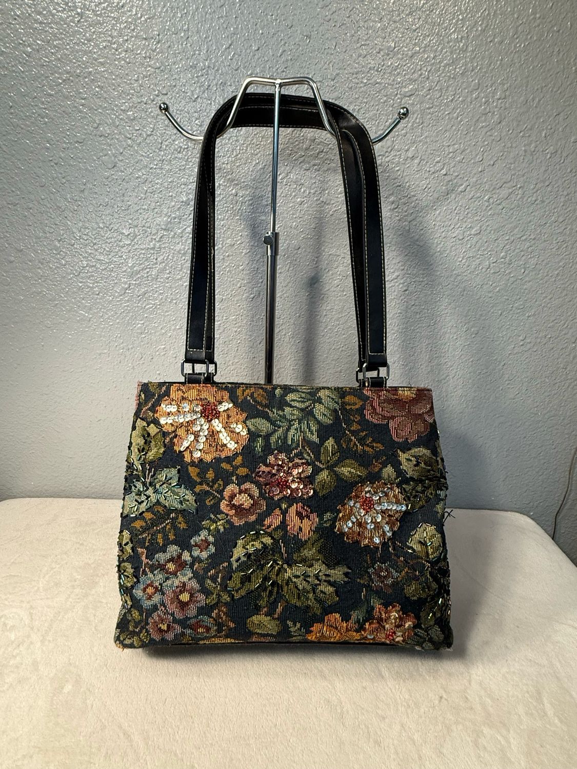 Unbranded Vintage Tapestry Beaded And Sequence Tote From My Collection