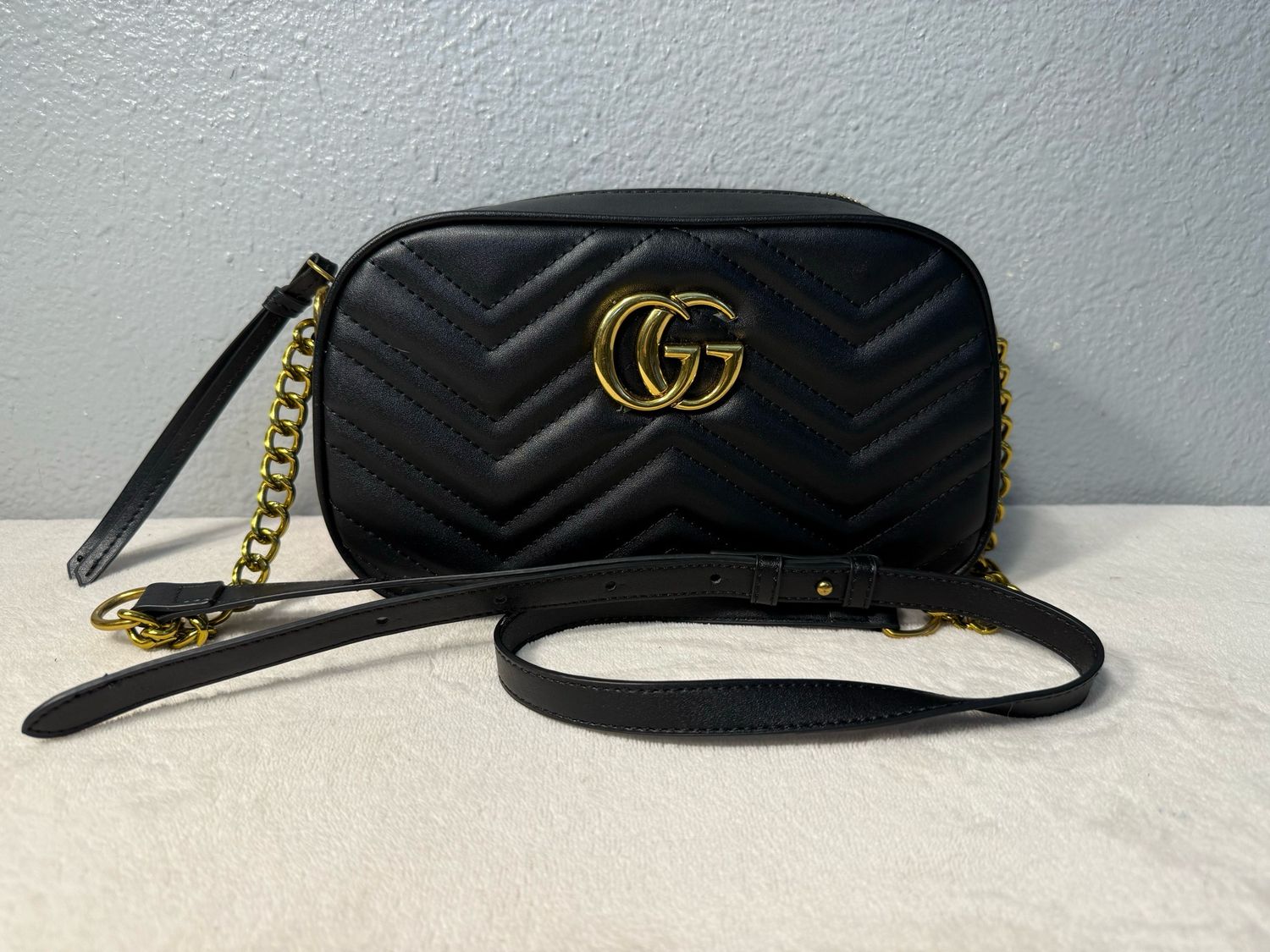 Gucci Inspired Black Quilted Crossbody NWOT!