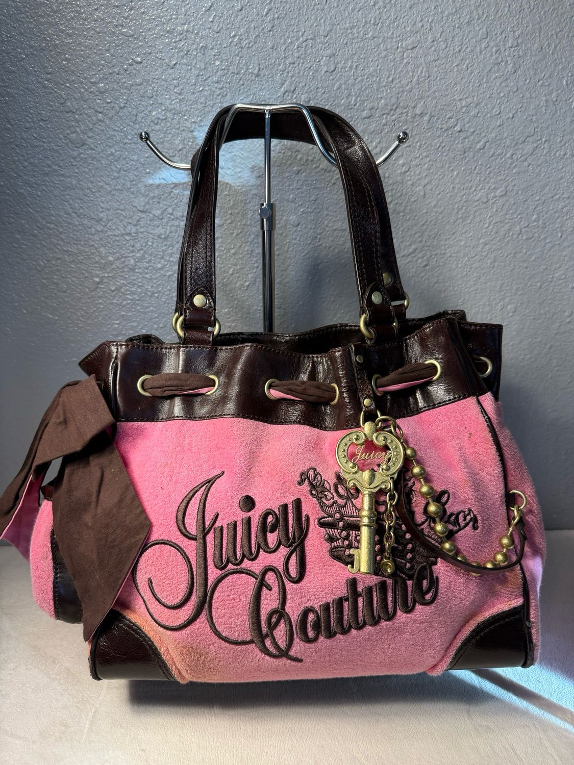 Juicy Couture Vintage Pink With Brown Leather Daydreamer Online $550!