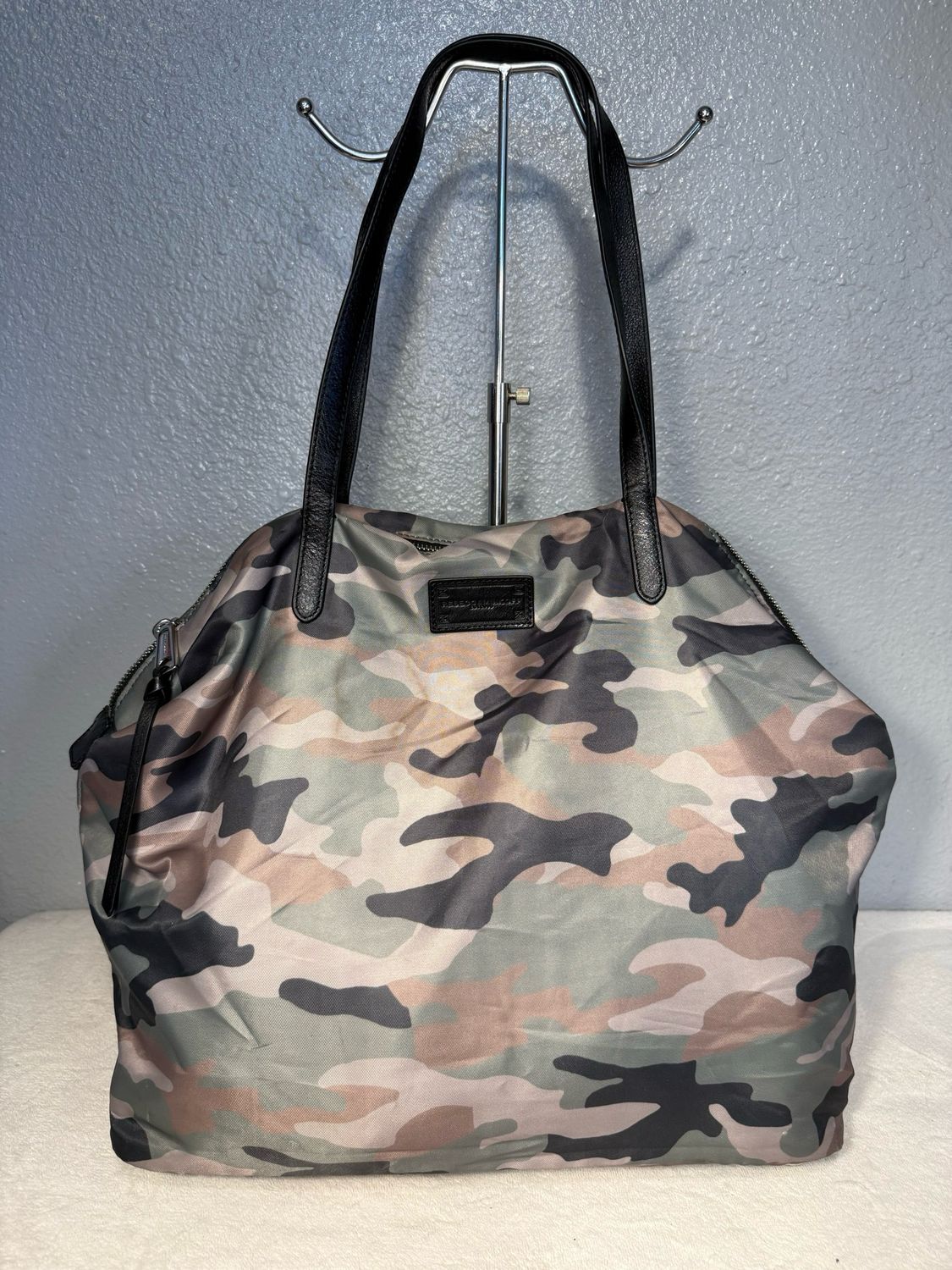 Rebecca Minkoff Camouflage Sateen And Leather Tote