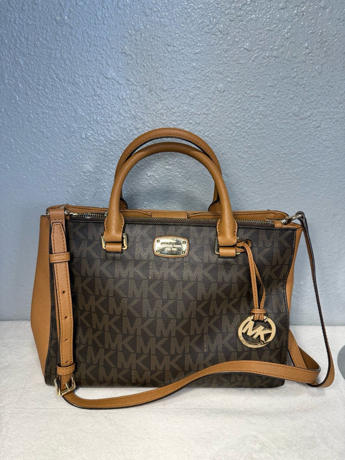 Michael Kors Brown Signature Saffiano Leather Satchel