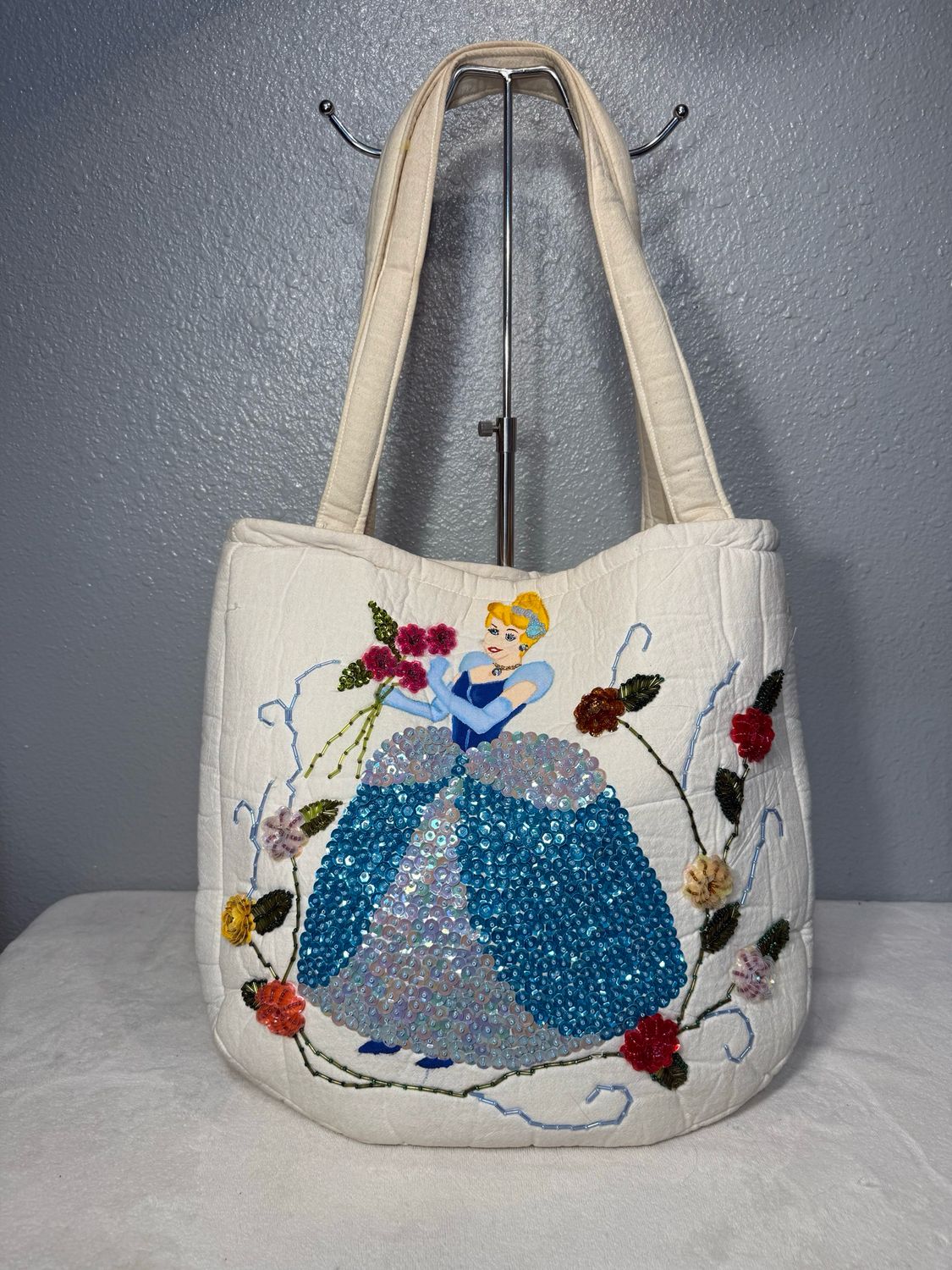Cinderella Vintage Handmade Sequin Tote