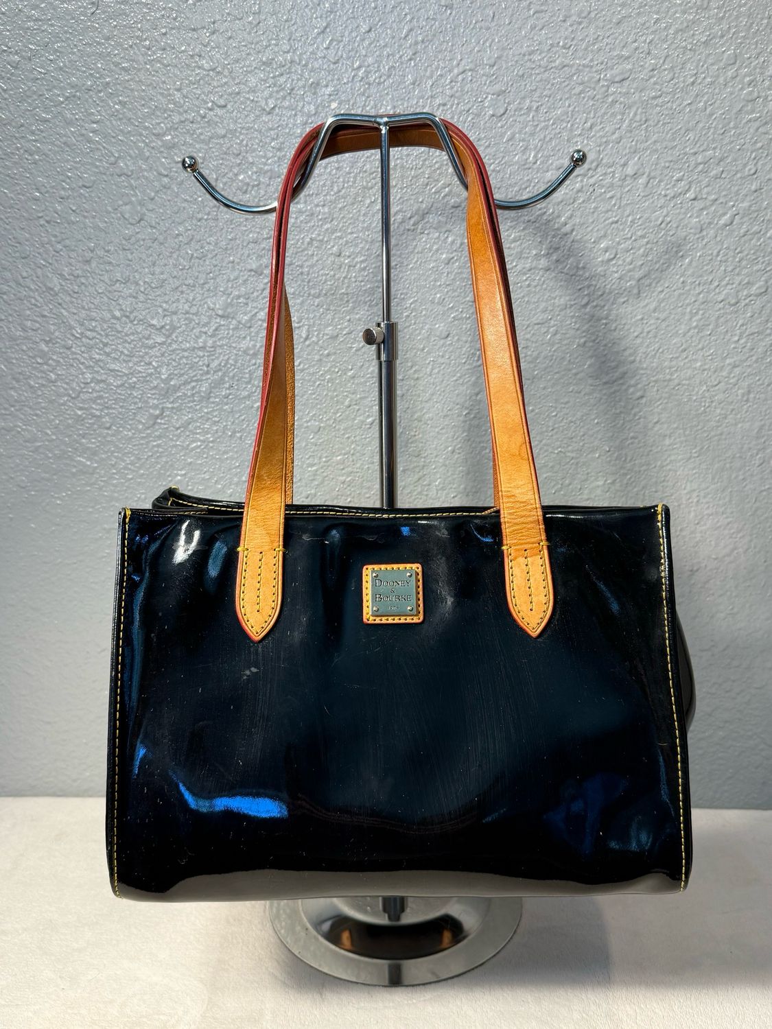 Dooney, &amp; Bourke Black Patent Leather Tote