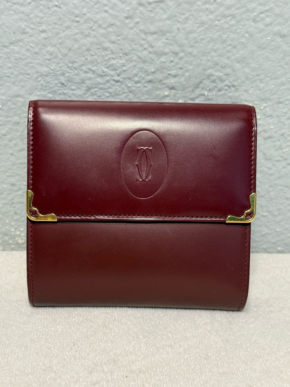 Cartier AUTHENTIC Vintage Burgundy, Leather Wallet (My Collection) NWOT! RETAIL$600!