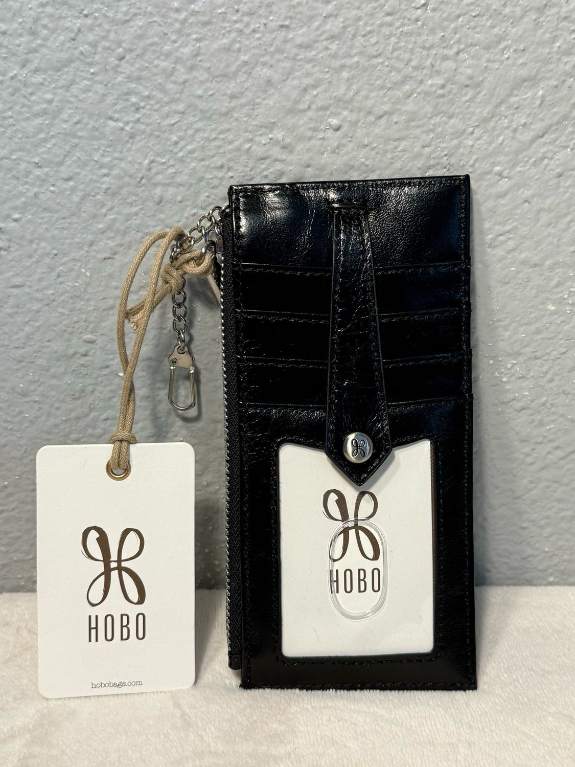 Hobo International Black Leather Key Card Wallet New With Tags!