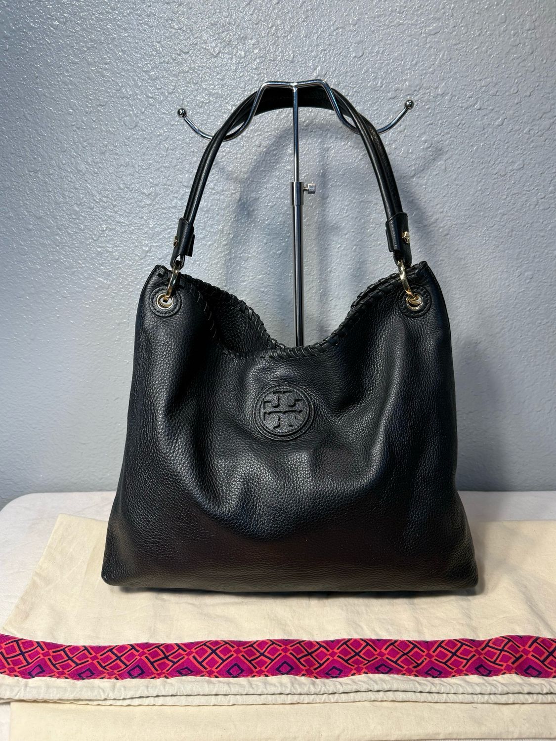 Tory Burch, Black Leather Hobo Like New!