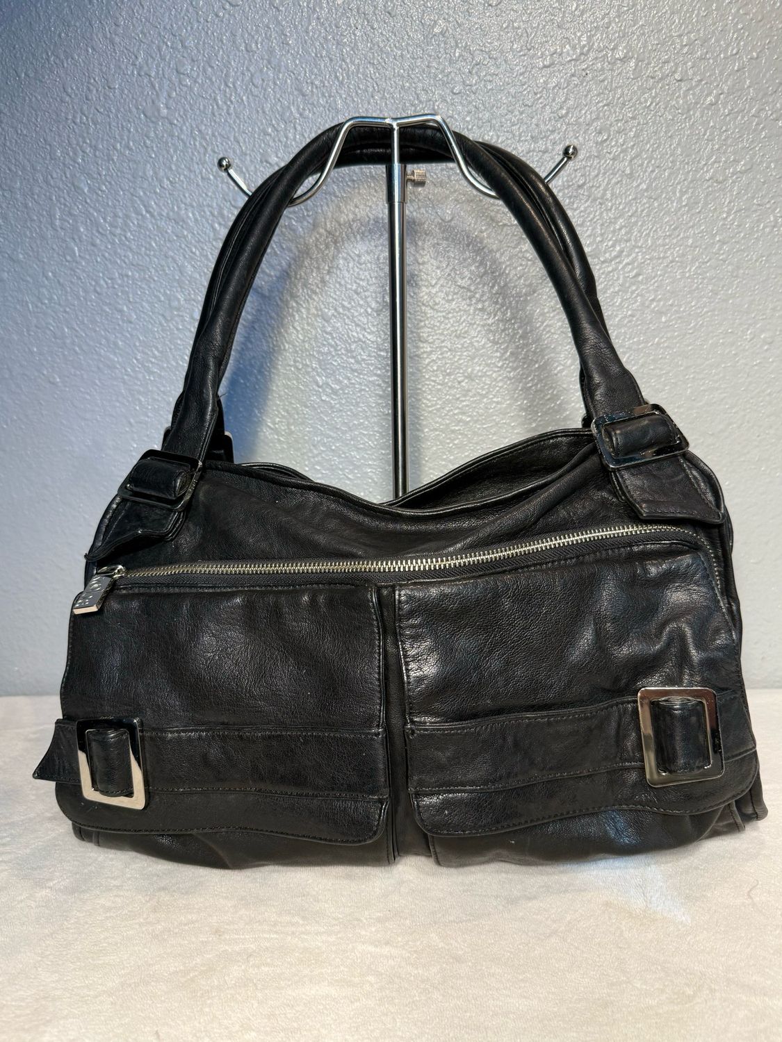 Kooba Black Leather East West Shoulder Bag