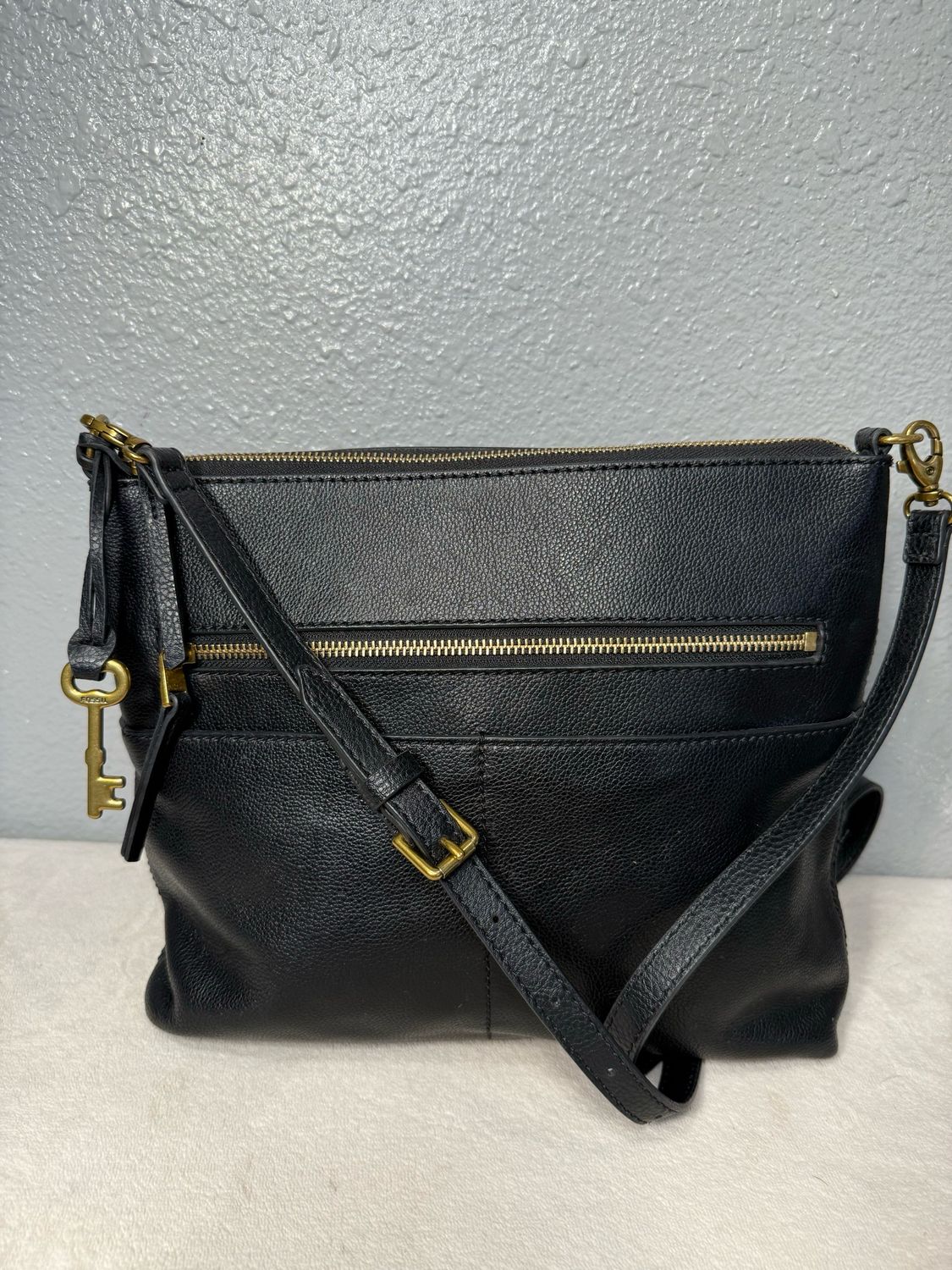 Fossil, Black, Leather, Multi Compartment, Crossbody Like New!